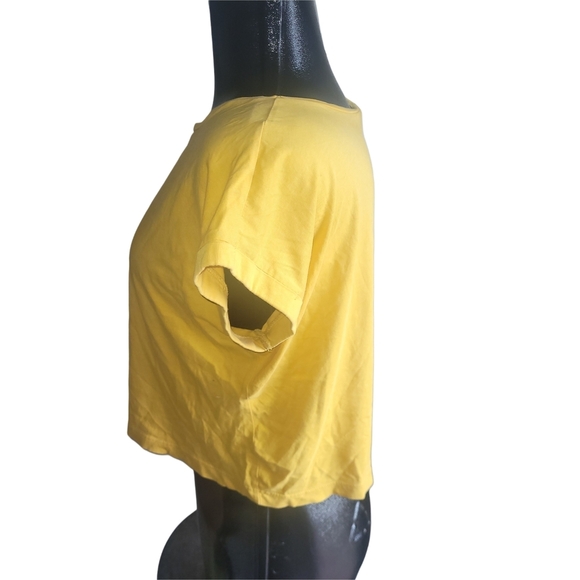 Zara Basic Womens Yellow Cropped T Shirt S - Picture 4 of 6